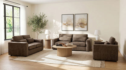 Amador Chenille Upholstered Track Arm Loveseat Chocolate