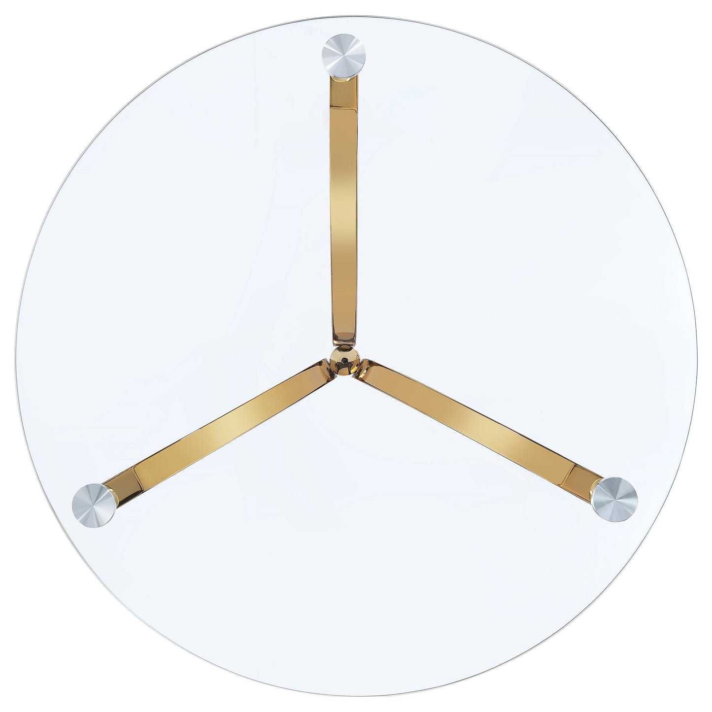 Eloise Round Glass Top Curved Metal Side Table Gold