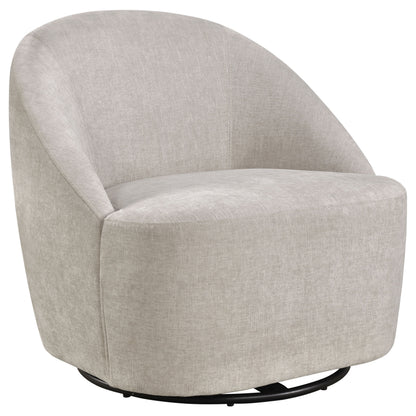 Leon Chenille Upholstered Swivel Accent Chair Greige