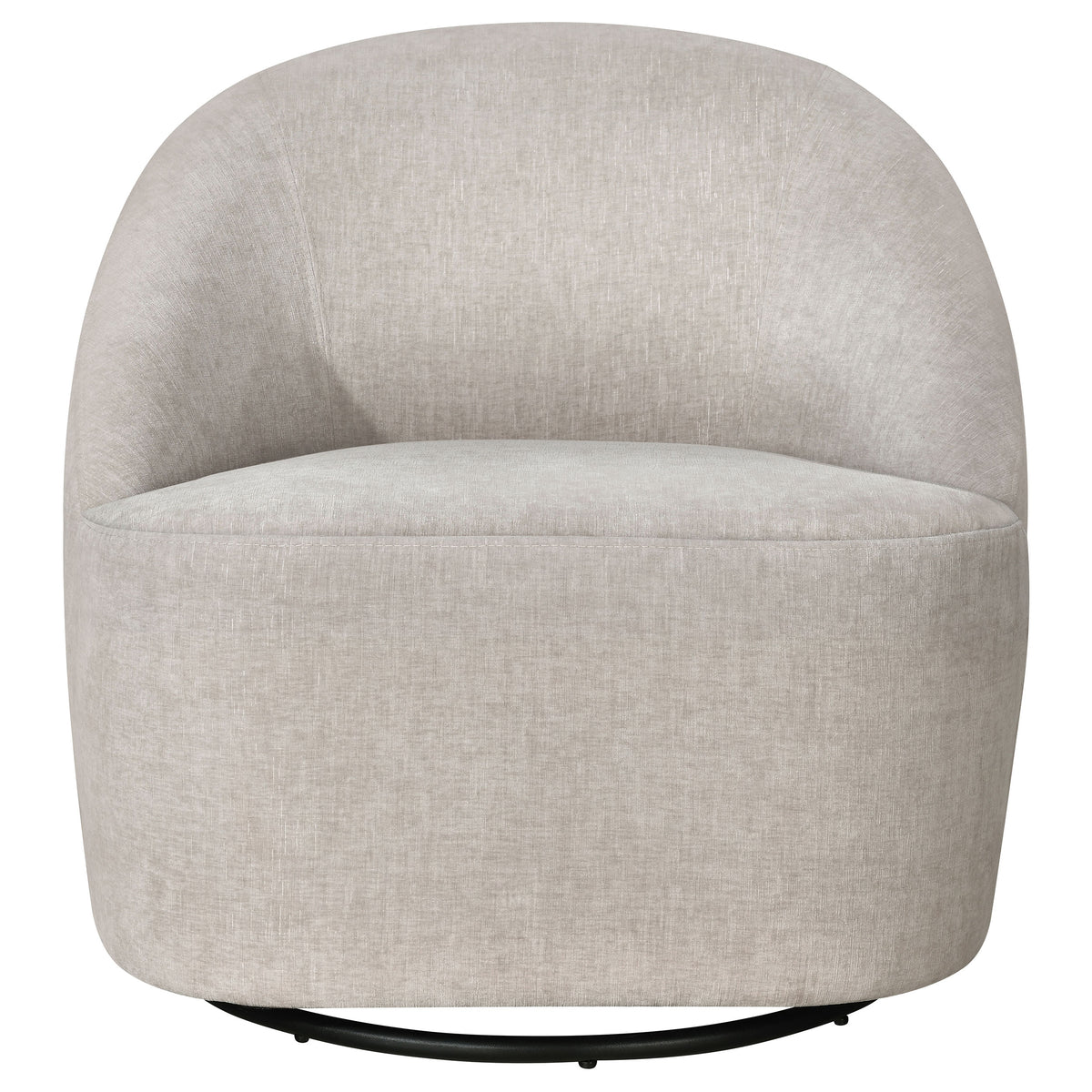 Leon Chenille Upholstered Swivel Accent Chair Greige