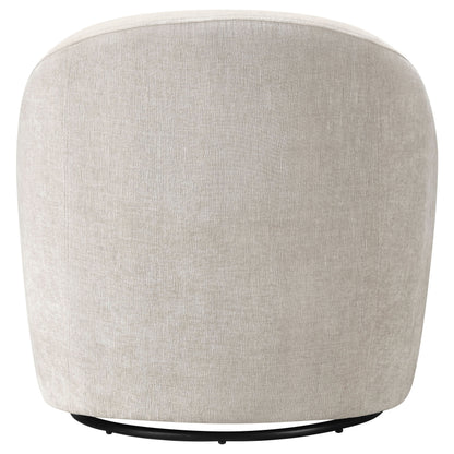 Leon Chenille Upholstered Swivel Accent Chair Greige