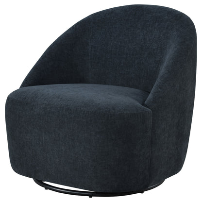 Leon Chenille Upholstered Swivel Accent Chair Black