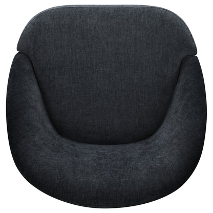 Leon Chenille Upholstered Swivel Accent Chair Black