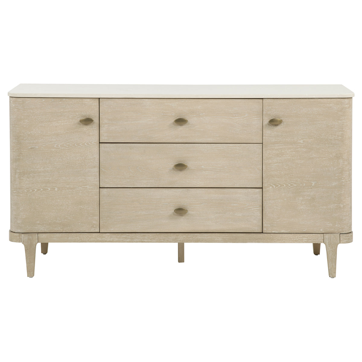 Lucaire 2-door 3-drawer Cultured Marble Top Sideboard Sandstone
