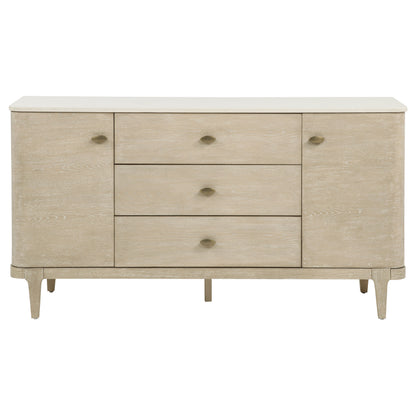 Lucaire 2-door 3-drawer Cultured Marble Top Sideboard Sandstone