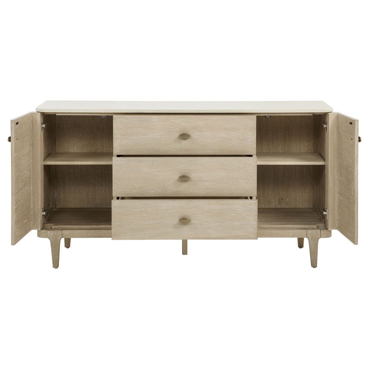 Lucaire 2-door 3-drawer Cultured Marble Top Sideboard Sandstone