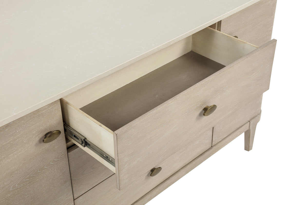 Lucaire 2-door 3-drawer Cultured Marble Top Sideboard Sandstone