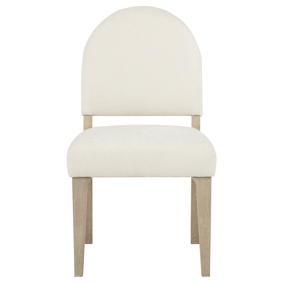 Lucaire Curved High Back Upholstered Dining Chair Cream (Set of 2)