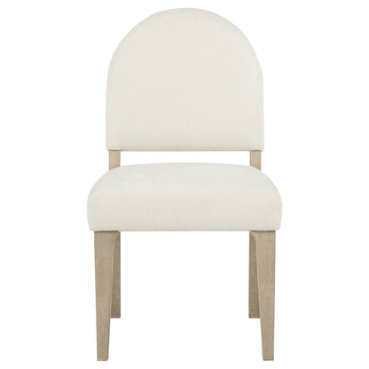 Lucaire Curved High Back Upholstered Dining Chair Cream (Set of 2)