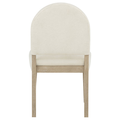 Lucaire Curved High Back Upholstered Dining Chair Cream (Set of 2)