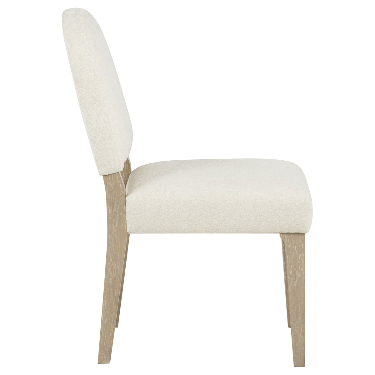 Lucaire Curved High Back Upholstered Dining Chair Cream (Set of 2)