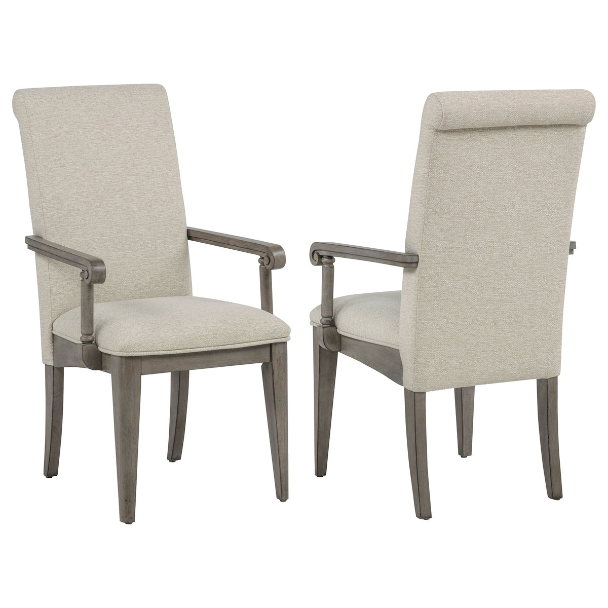 Cresswell Upholstered Dining Arm Chair Tan (Set of 2)