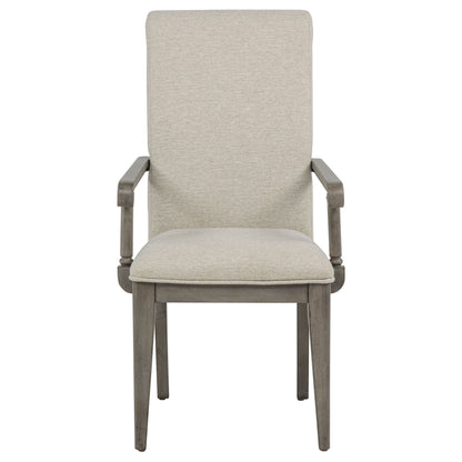 Cresswell Upholstered Dining Arm Chair Tan (Set of 2)