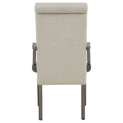 Cresswell Upholstered Dining Arm Chair Tan (Set of 2)