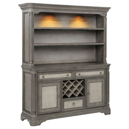 Cresswell 2-door 3-drawer Buffet and Hutch Weathered Taupe