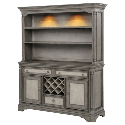 Cresswell 2-door 3-drawer Buffet and Hutch Weathered Taupe