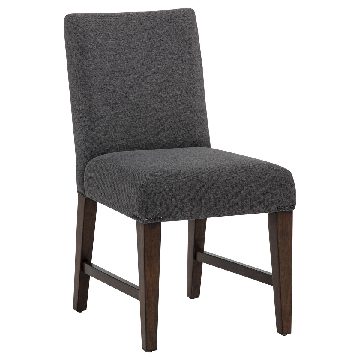 Naser Parsons Dining Side Chair Grey and Dark Walnut (Set of 2)