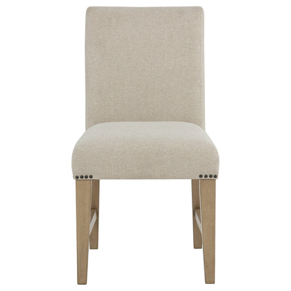 Naser Parsons Dining Side Chair Beige and Light Oak (Set of 2)
