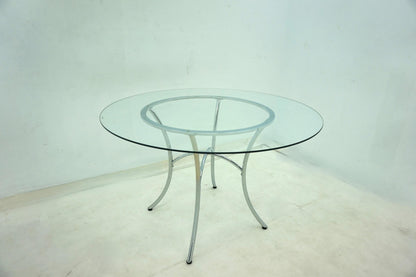 Kline 48-inch Round Glass Top Dining Table Chrome