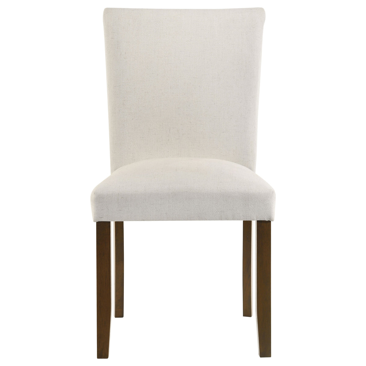 Paxton 5-Piece Round Glass Top Dining Set with Beige Parsons Chairs