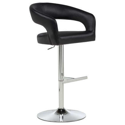 Travia Faux Leather Upholstered Adjustable Bar Stool Black