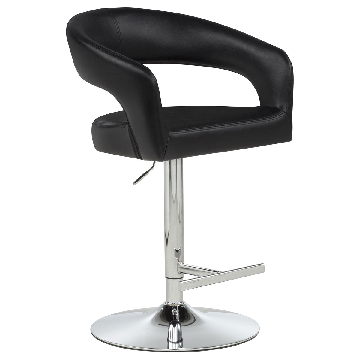 Travia Faux Leather Upholstered Adjustable Bar Stool Black