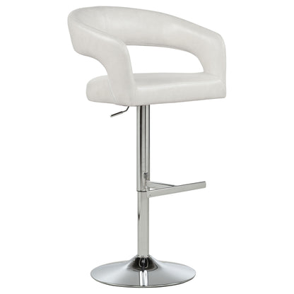 Travia Faux Leather Upholstered Adjustable Bar Stool Ivory