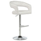 Travia Leatherette Upholstered Adjustable Bar Stool Ivory