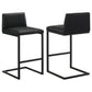Vardon Genuine Leather Bar Stool Black (Set of 2)