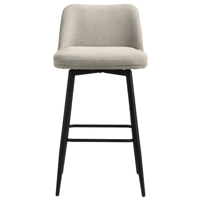 Mellor Fabric Upholstered Swivel Bar Chair Slate Brown (Set of 2)