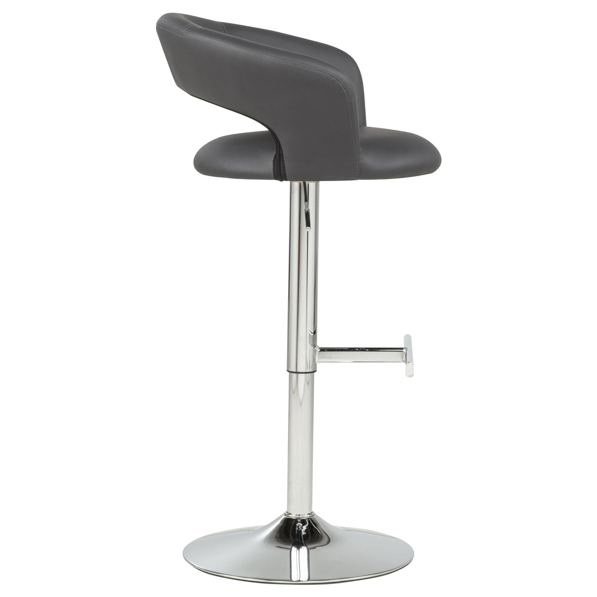 Travia Adjustable Faux Leather Swivel Bar Stool Grey and Chrome