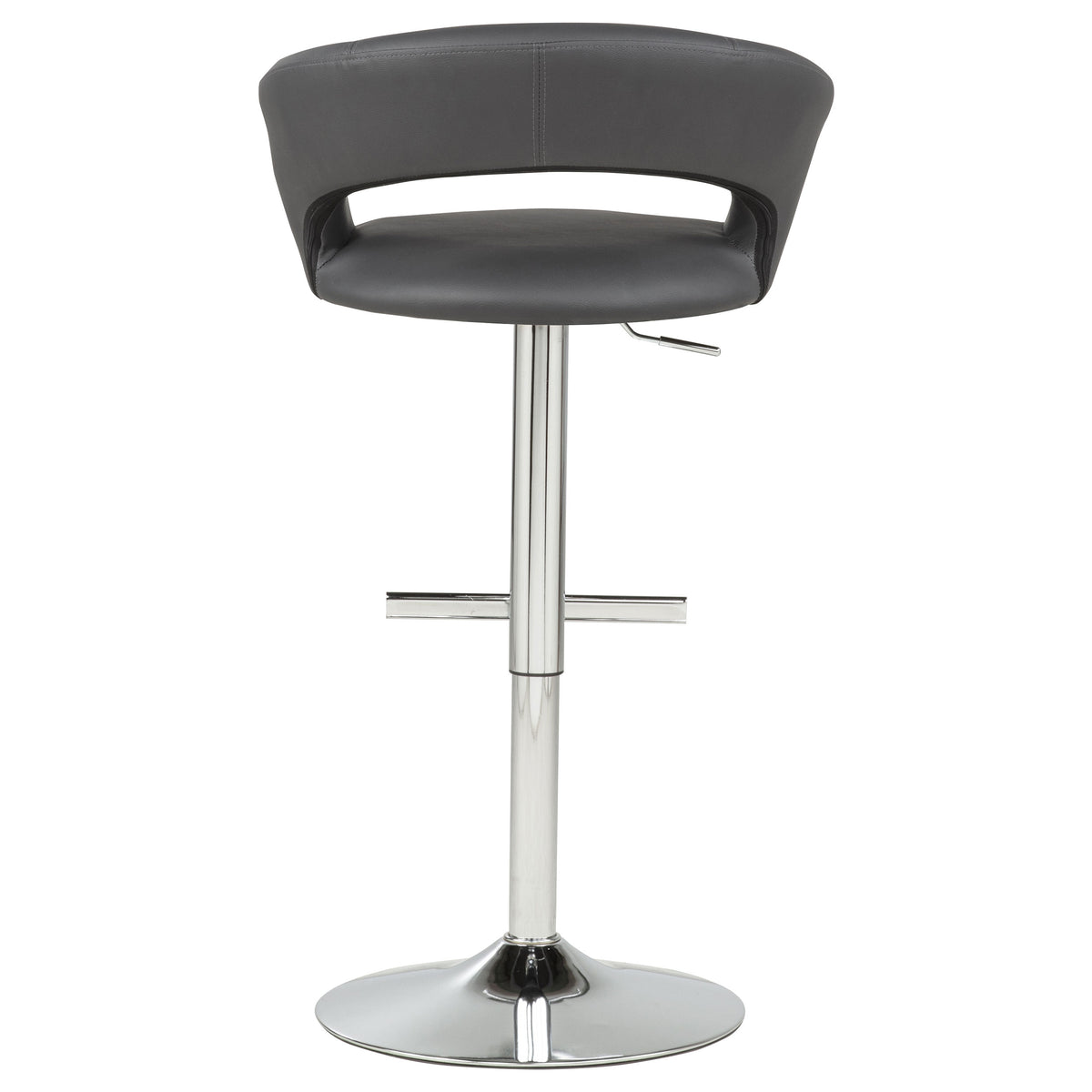 Travia Adjustable Faux Leather Swivel Bar Stool Grey and Chrome