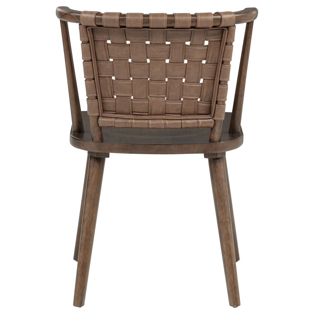 Tallis Woven Faux Leather Back Dining Side Chair Brown (Set of 2)