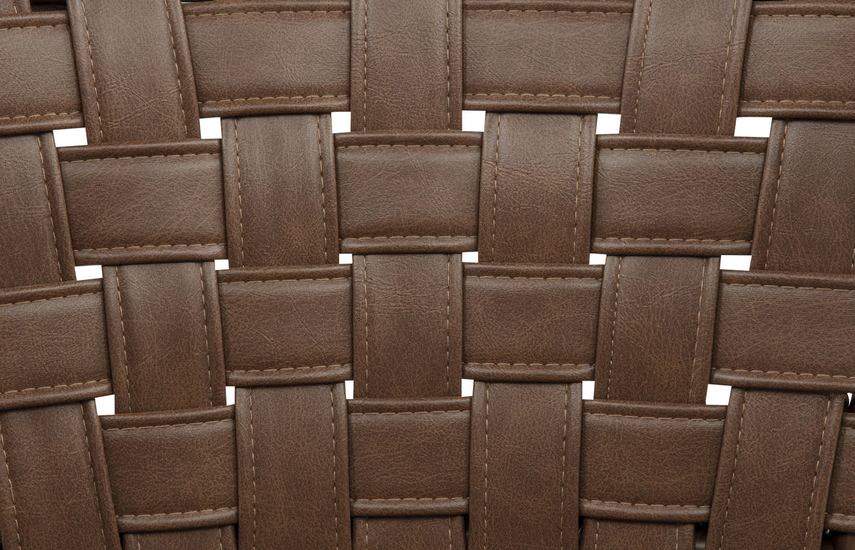 Tallis Woven Faux Leather Back Dining Side Chair Brown (Set of 2)