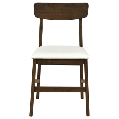 Merrin Dining Side Chair Off White and Walnut (Set of 2)