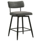 Levine Fabric Upholstered Swivel Counter Chair Grey (Set of 2)