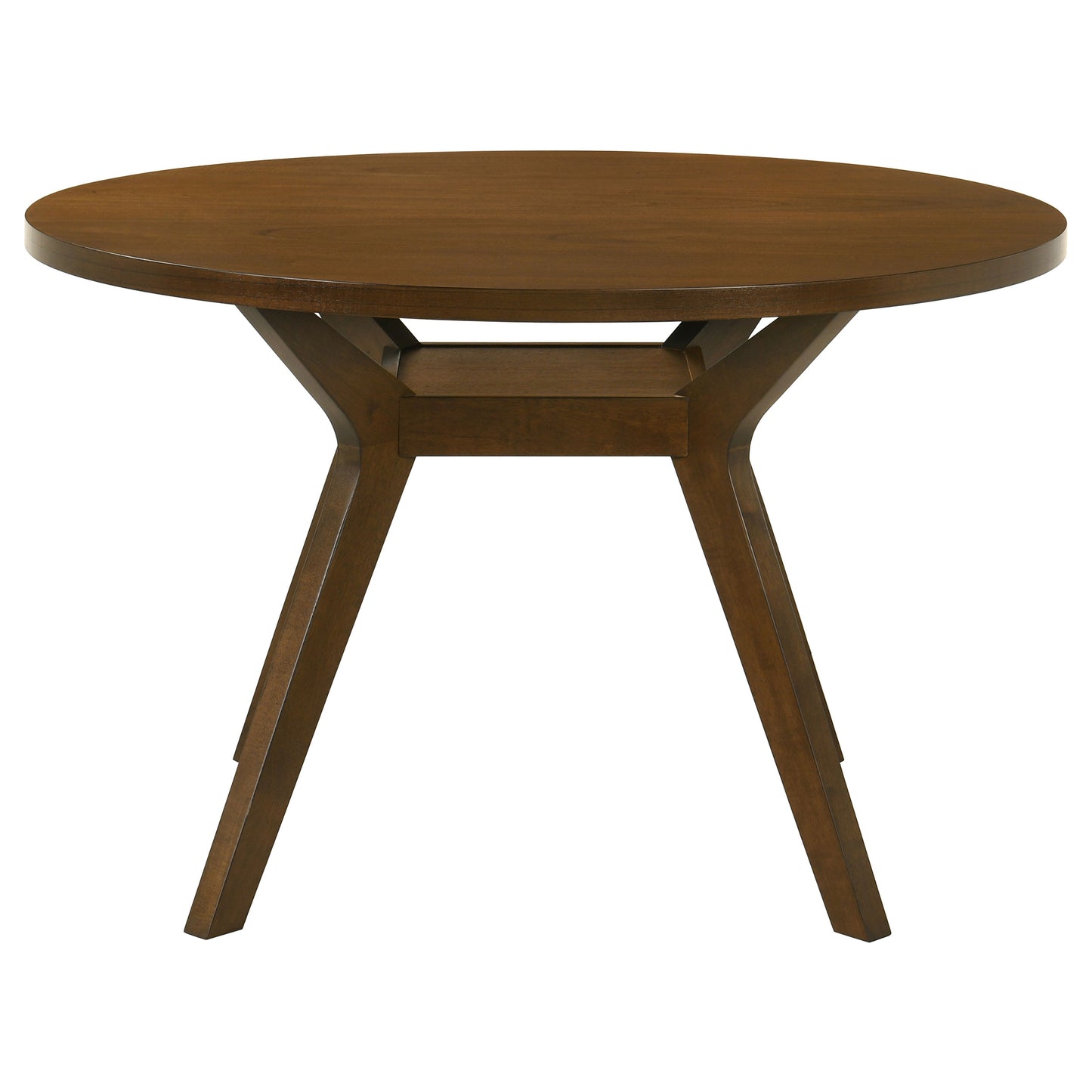 Mueller 48-inch Round Mindi Veneer Dining Table Brown