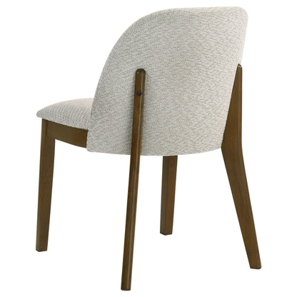 Mueller Upholstered Dining Side Chair Brown and Beige (Set of 2)