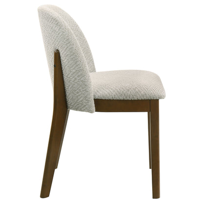 Mueller Upholstered Dining Side Chair Brown and Beige (Set of 2)