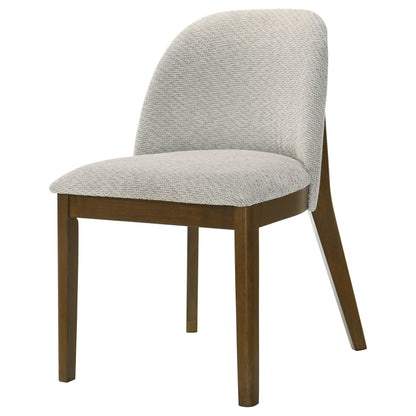 Mueller Upholstered Dining Side Chair Brown and Beige (Set of 2)