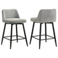 Mellor Fabric Upholstered Swivel Counter Chair Grey (Set of 2)