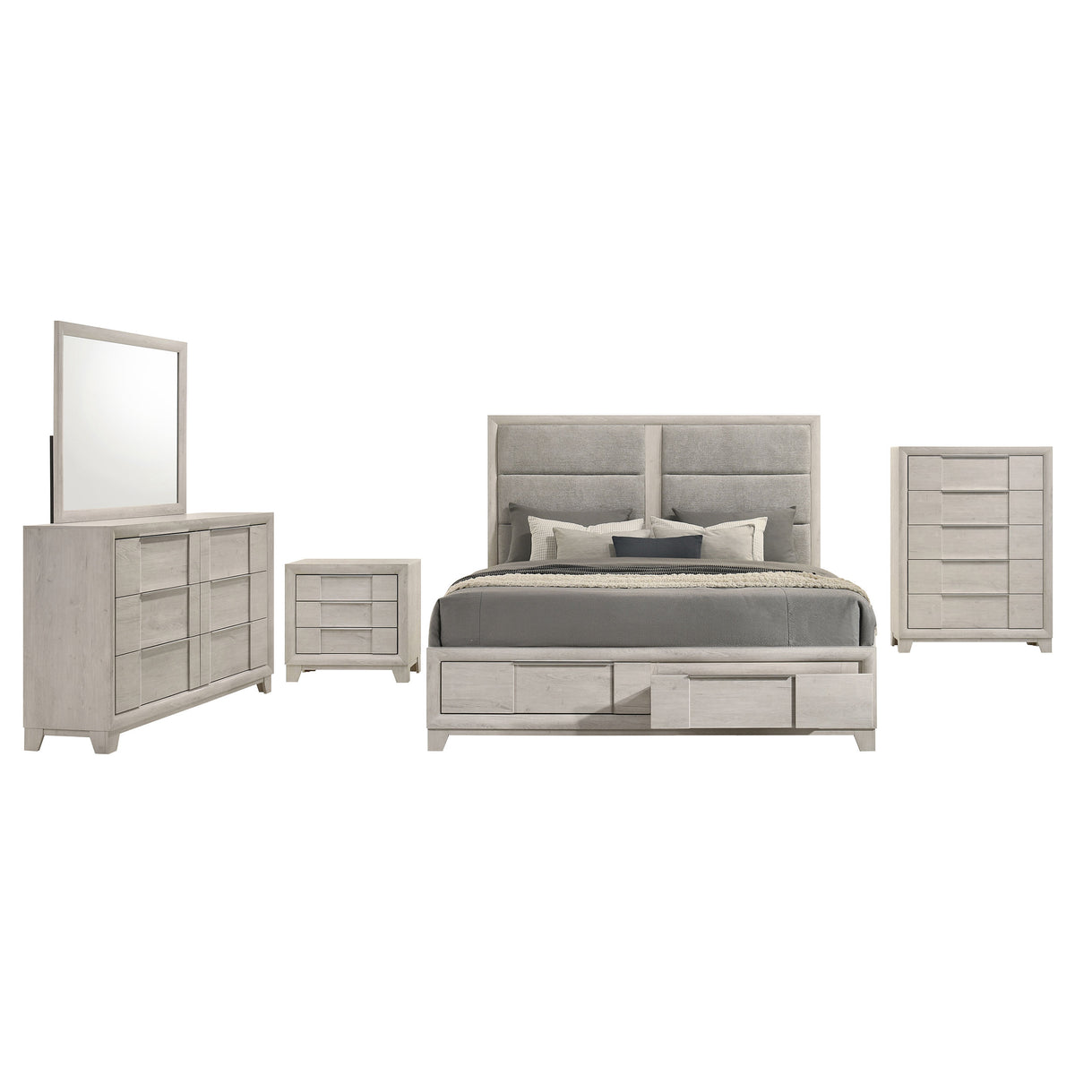 Farre 5-piece Queen Bedroom Set Washed Grey