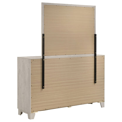 Farre 6-drawer Dresser with Mirror Washed Grey