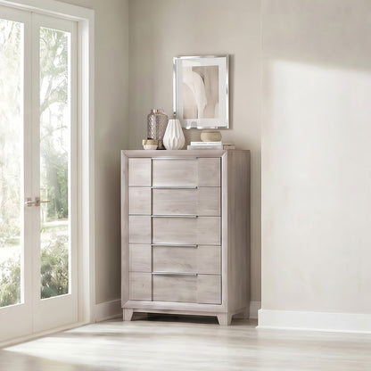 Farre 5-drawer Chest of Drawers Washed Grey