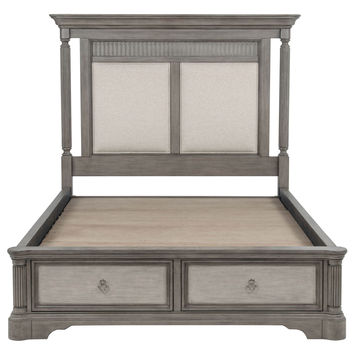 Cresswell 4-piece Eastern King Storage Bedroom Set Weathered Taupe