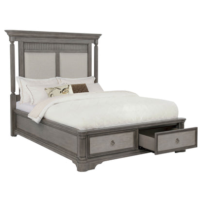 Cresswell California King Storage Platform Bed Weathered Taupe