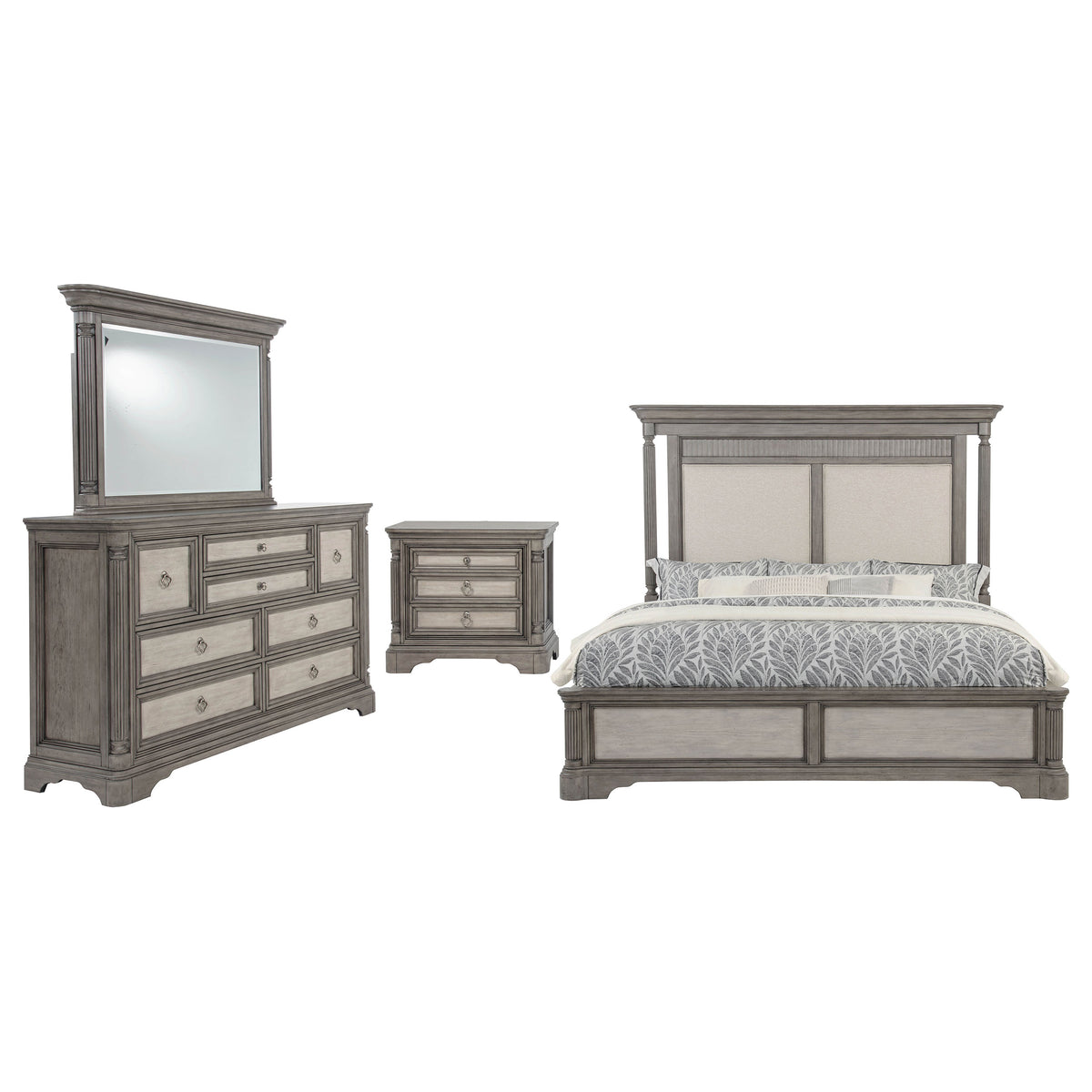 Cresswell 4-piece California King Bedroom Set Taupe