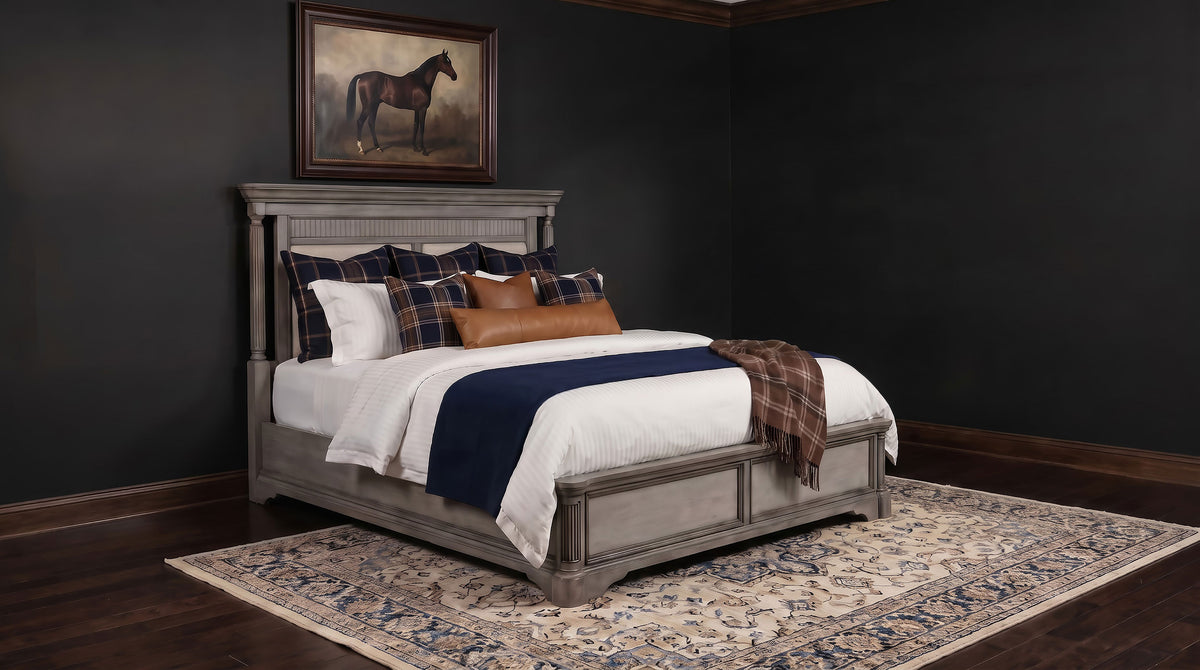 Cresswell Queen Upholstered Panel Bed Weathered Taupe