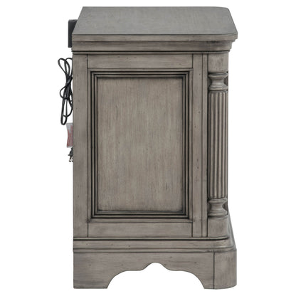 Cresswell 3-drawer Nightstand Bedside Table Weathered Taupe