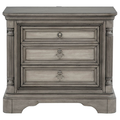 Cresswell 3-drawer Nightstand Bedside Table Weathered Taupe